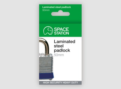 Laminated steel padlock
